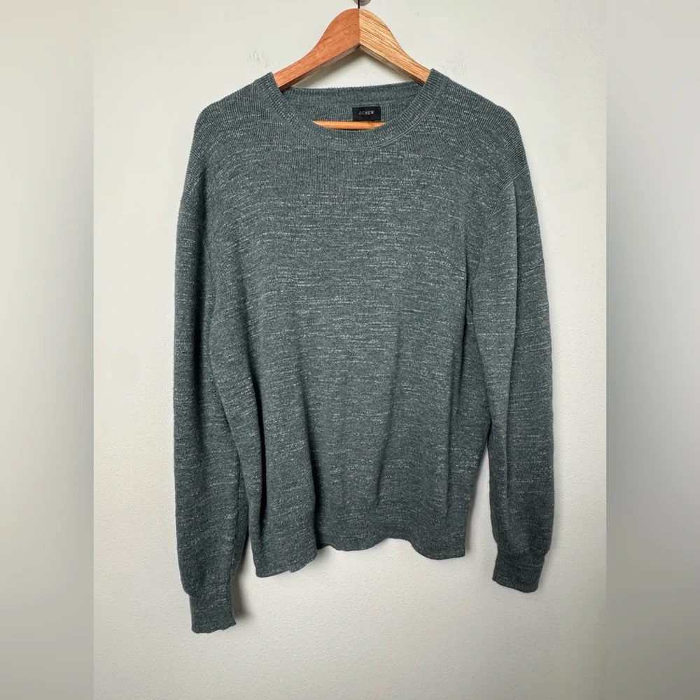 J. Crew Rugged Cotton Sweater STYLE #AR547 Green Size‎ Large